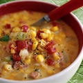 Decadent Corn, Potato and Bacon Chowder