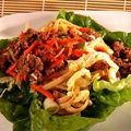 Thai-style Pork with Pasta On Lettuce