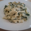 Three-Cheese Macaroni with Spinach