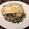 Tilapia with Chard Pesto Quinoa
