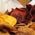 VEGETABLE CHIPS WITH BLUE-CHEESE DIP