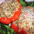 Vegetarian Baked Stuffed Red Bell Peppers