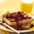 Waffles with Peach-Berry Compote  