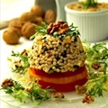 Walnut Couscous and Tuna Tower