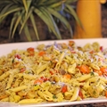Penne Pasta with Roasted Vegetables and Shrimp