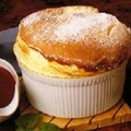 White Chocolate Soufflé with Raspberry Coulis
