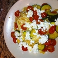 Zucchini, cherry tomato, and fresh ricotta pasta