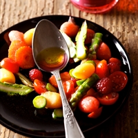 Asparagus and Cherry Tomato Salad with Berries and Melon