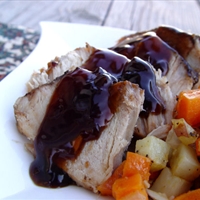 Jamie Cooks it Up's Balsamic and Brown Sugar Glazed Pork Roast