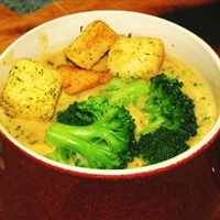 Broccoli, Red Pepper, And Cheddar Chowder