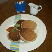 Buckwheat Pancakes with Apricot Jam and Sour Cream
