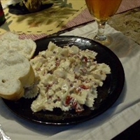 Chicken and Bowtie Pasta with Asiago Cream Sauce Chicken and Bowtie Pasta with Asiago Cream Sauce