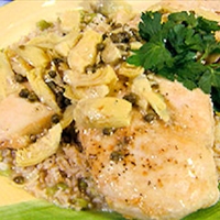 Chicken Piccata with Lemon, Capers and Artichoke Hearts