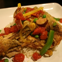 Chicken, Sausage, & Rice Skillet