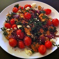 Chicken with Sauteed Tomatoes, Basil and Feta