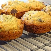 Chocolate Chip Orange Zucchini Muffins with Walnuts