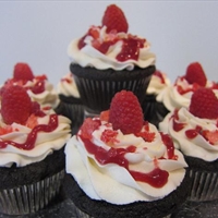 Chocolate Cupcakes with Raspberry Frosting