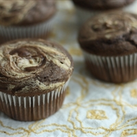 Chocolate peanut butter swirl muffins