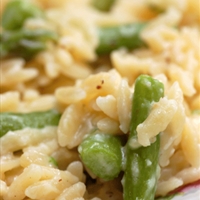 Creamy Orzo with Aspargus and Parmesan 