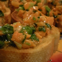 Crostini di Pesce Spada (smoked swordfish toasts)
