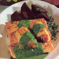 Curry vegetable Pasties whith Spinach sauce