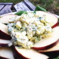 Dilled Egg Salad On Baby Spinach