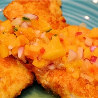 Crispy Fresh Fish with Peach Salsa