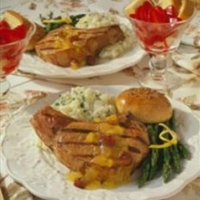 Gingered Chops with Cherry-Orange Sauce
