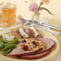 Glazed Ham with Dried Cherry Caramelized Onions