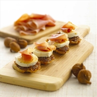 Goat Cheese, Fig And Proscuitto Crostini
