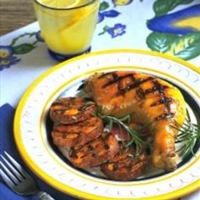 Grilled Chicken and Sweet Potatoes with Orange Glaze