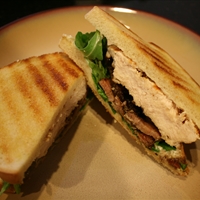 Grilled Chicken Sandwich with Pancetta, Arugula, and Aioli