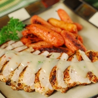 Grilled Chicken with Red Chile Veloute Sauce Grilled Chicken with Red Chile Veloute Sauce