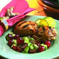 Grilled Honey Mustard Chicken Thighs With Grape and Lime Salsa