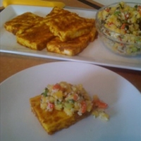 Grilled Indonesian Style Tofu with Peanut Mango Salsa