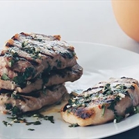 GRILLED PORK CHOPS WITH GARLIC LIME SAUCE GRILLED PORK CHOPS WITH GARLIC LIME SAUCE