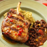 Grilled Pork Chops with Two Chili Sweet Sauce