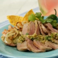 Grilled Tenderloin with Cumin, Green Tomatillos and Onion Salsa Grilled Tenderloin with Cumin, Green Tomatillos and Onion Salsa