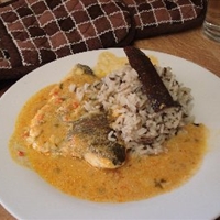Imis Baked Trout With Spicy Almond Coconut Sauce