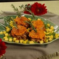 Jerk Chicken Thighs on Sweet Potato Pancakes