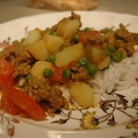 Lamb with Potatoes and Peas (Kheema)