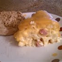 Macaroni and Cheese Ham Pie