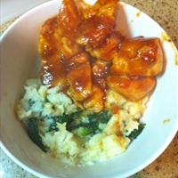 Mashed Parsnips with Steamed Spinach Mashed Parsnips with Steamed Spinach