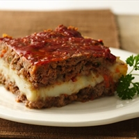 Mashed Potato Stuffed Meat Loaf Squares