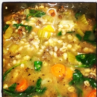 Mushroom Barley Soup with Sausage and Spinach Mushroom Barley Soup with Sausage and Spinach