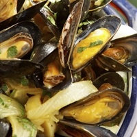 Mussels with blue cheese Mussels with blue cheese