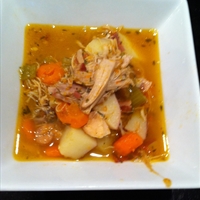 Chicken Noodle Soup with a fork