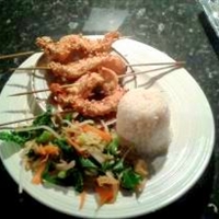 Nutty Chicken Skewers with Honey and Soy Sauce Dip