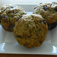 Oatmeal Chocolate Chip and Zucchini Muffins