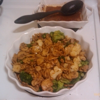 Organic White Mushrooms with Garlic and Broccolis